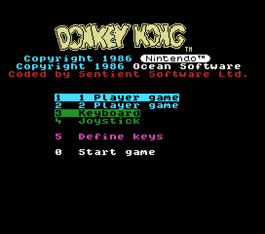 Donkey Kong Title Screen